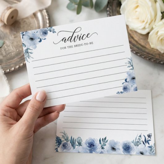 Stusty Blue Flowers Advice en Wishes Kaart