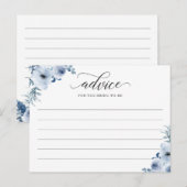 Stusty Blue Flowers Advice en Wishes Kaart (Voorkant / Achterkant)