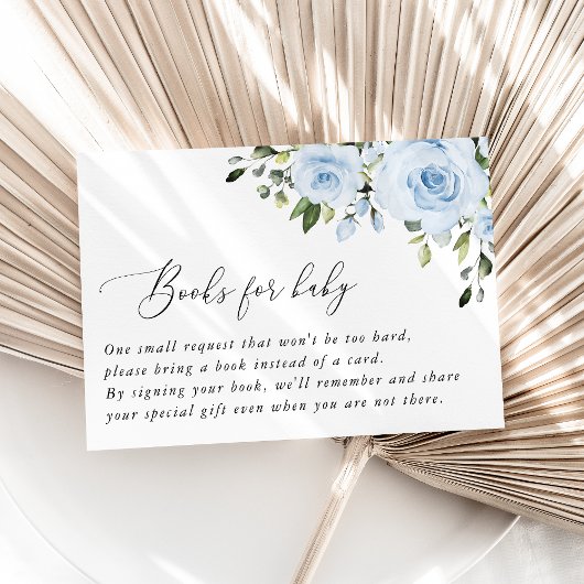 Stusty Blue Flowers, Greenery, Boho, Boeken voor B Informatiekaartje