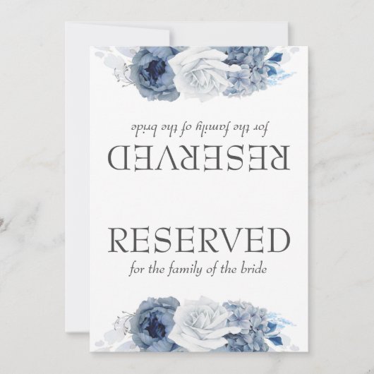 Stusty Blue Flowers Weddenschap Gereserveerd (Voorkant)