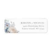 Stusty Blue Garden Floral Return Address Label (Voorkant)