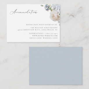 Stusty Blue Garden Floral Wedding Accommodations Informatiekaartje