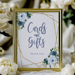 Stusty Blue Gold Floral-Kaarten en cadeaubonbons Poster<br><div class="desc">Stusty Blue Gold Floral-Kaarten en cadeaubonbons</div>