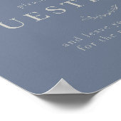 Stusty Blue Leaves en Berries Guestbook Sign Poster (Hoek)