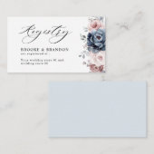 Stusty Blue Mauve Roos Pink Slate Wedding Registry Informatiekaartje (Voorkant / Achterkant)