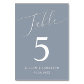 Stusty Blue Minimal Wedding Kaart (Achterkant)