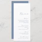 Stusty Blue Minimalist Modern Wedding Menu (Voorkant / Achterkant)