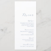 Stusty Blue Minimalist Modern Wedding Menu (Voorkant)