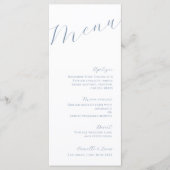 Stusty Blue Minimalist Modern Wedding Menu (Voorkant)