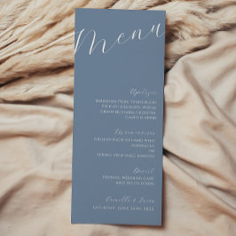 Stusty Blue Minimalist Modern Wedding Menu