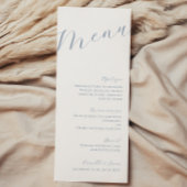 Stusty Blue Minimalist Modern Wedding Menu