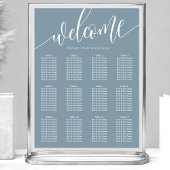 Stusty Blue Minimalist Wedding Seating Chart Poster