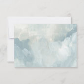 Stusty Blue Modern Abstracte RSVP met bomen (Achterkant)