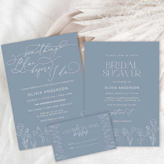 Stusty Blue Modern Minimalist raad eens hoeveel ki Informatiekaartje