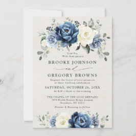 Stusty Blue Navy Champagne Ivory Floral Wedding in Kaart