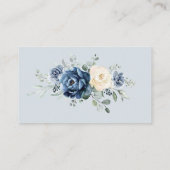Stusty Blue Navy Champagne Ivory Wedding Website e Informatiekaartje (Achterkant)