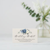 Stusty Blue Navy Champagne Ivory Wedding Website e Informatiekaartje (Staand voorkant)