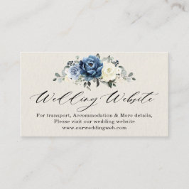 Stusty Blue Navy Champagne Ivory Wedding Website e Informatiekaartje