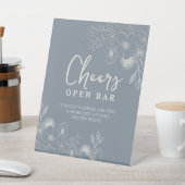 Stusty Blue Open Bar Pedestal Sign Reclamebord Met Voetstuk (Insitu)