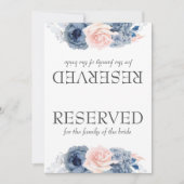 Stusty Blue Pink Flowers Weddenschap Gereserveerd (Voorkant)