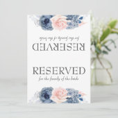 Stusty Blue Pink Flowers Weddenschap Gereserveerd (Staand voorkant)