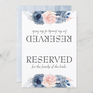 Stusty Blue Pink Flowers Weddenschap Gereserveerd