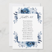 Stusty Blue Slate Navy Floral Seating Chart Kaart (Voorkant)