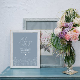 Stusty Blue Vrijgezellenfeest Mimosa Bar Sign Reclamebord Met Voetstuk