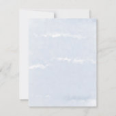 Stusty Blue Waterverf Brunch & Bubble Invites Kaart (Achterkant)