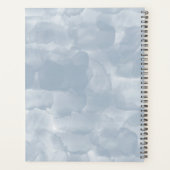 Stusty Blue Waterverf Bruske Strokes Planner (Achterkant)