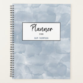 Stusty Blue Waterverf Bruske Strokes Planner