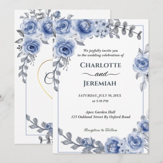 Stusty Blue Waterverf Eucalyptus Wreath Weddenscha Kaart