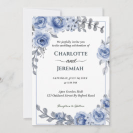 Stusty Blue Waterverf Eucalyptus Wreath Weddenscha Kaart
