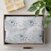 Stusty Blue Waterverf Floral-weefselpapier Tissuepapier (Geschenk)