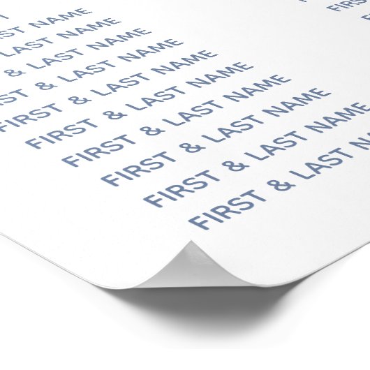 Stusty Blue Waterverf Wedding Seating Chart Poster (Hoek)