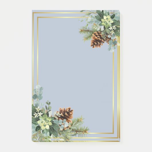 Stusty Blue Wedding Eucalyptus Greenery Budget Post-it® Notes (Voorkant)