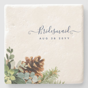 Stusty Blue Wedding Eucalyptus Greenery Budget Stenen Onderzetter