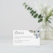 Stusty Blue Wedding Floral - Details Reception Scr Informatiekaartje (Staand voorkant)
