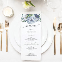 Stusty Blue Wedding Menu (Stamblauw-weddenschap)