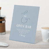 Stusty Blue Wedding Open Bar Reclamebord Met Voetstuk (Insitu)