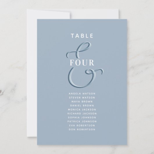 Stusty Blue Wedding Seating Chart (Achterkant)