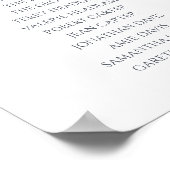 Stusty Blue Wedding Seating Chart Poster (Hoek)