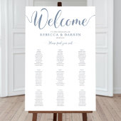 Stusty Blue Wedding Seating Chart Poster