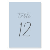 Stusty Blue Wedding Table Number Kaart (Voorkant)