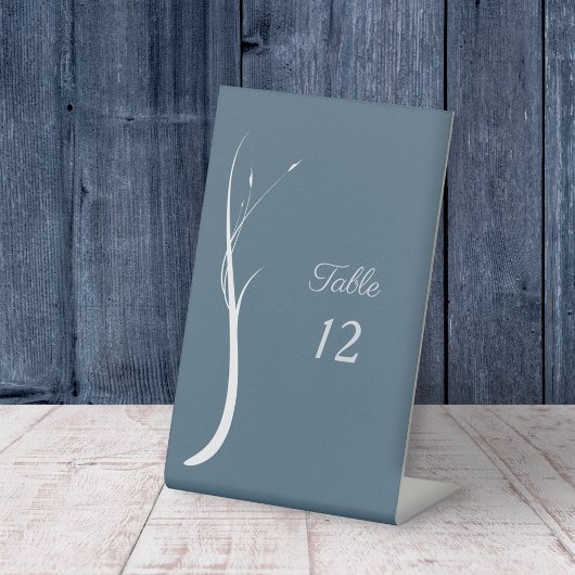 Stusty Blue Wedding Table Numbers Pedestal Sign Reclamebord Met Voetstuk