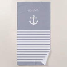 Stusty Blue White Stripes Nautical Personalized