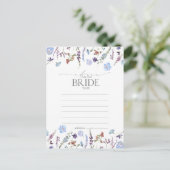 Stusty Blue Wildflower advies voor de bruid Briefkaart (Staand voorkant)
