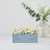 Stusty Blue Yellow White Floral Wedding Registry Informatiekaartje (Staand voorkant)
