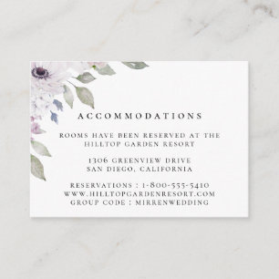 Stusty Garden Floral Wedding Accommodations Informatiekaartje