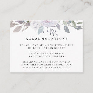 Stusty Garden Floral Wedding Accommodations Informatiekaartje